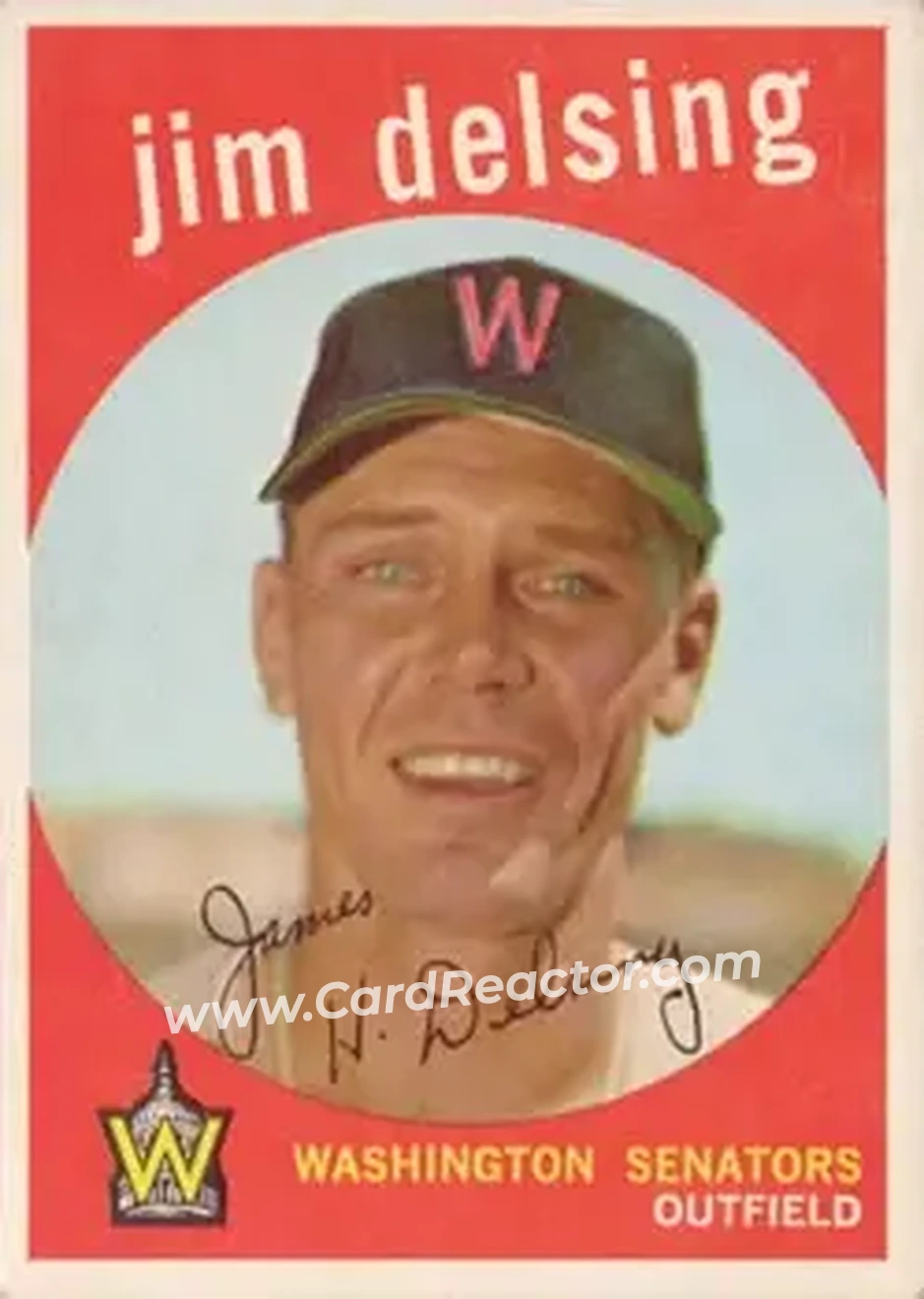 1959 Topps #386 - Jim Delsing - Washington Senators - Front