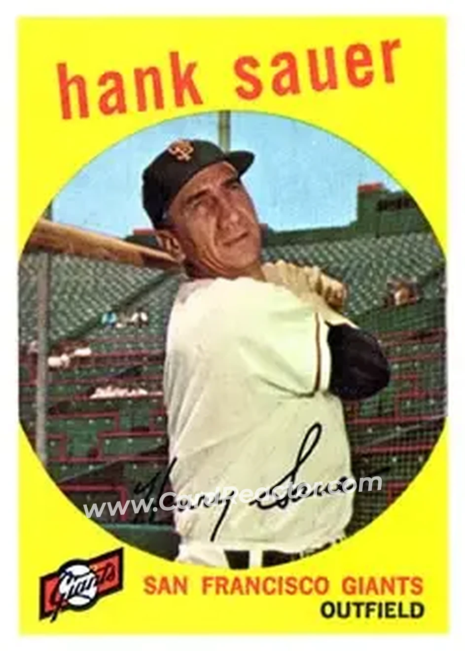 1959 Topps #404 - Hank Sauer - San Francisco Giants