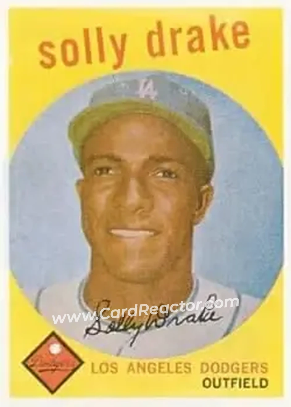 1959 Topps #406 - Solly Drake - Los Angeles Dodgers - Front 1959 Topps #406 - Solly Drake - Los Angeles Dodgers - Front