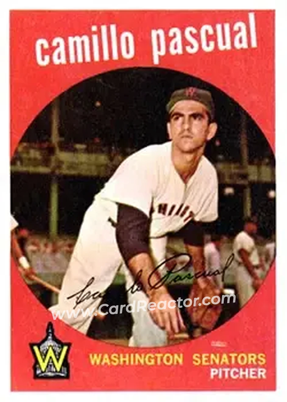 1959 Topps #413 - Camilo Pascual - Washington Senators - Front