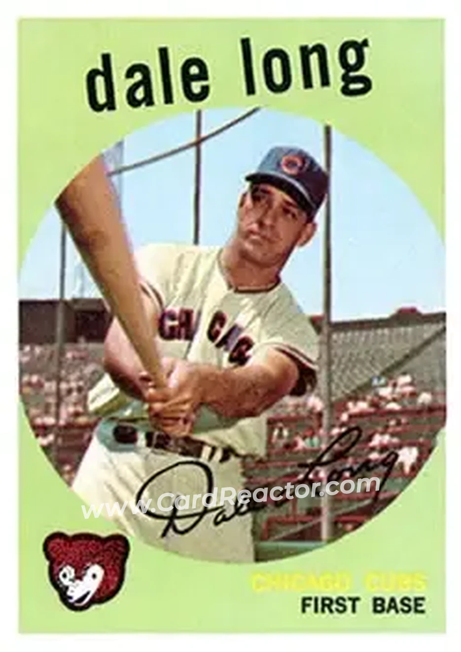 1959 Topps #414 - Dale Long - Chicago Cubs - Front 1959 Topps #414 - Dale Long - Chicago Cubs - Front