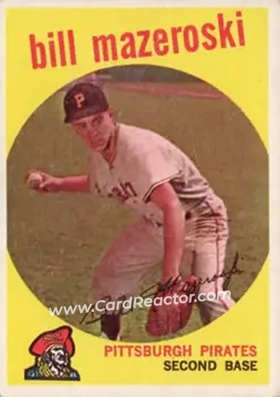 1959 Topps #415 - Bill Mazeroski - Pittsburgh Pirates - Front 1959 Topps #415 - Bill Mazeroski - Pittsburgh Pirates - Front