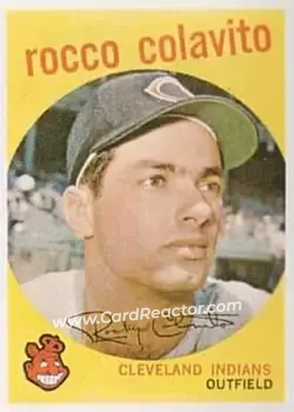 1959 Topps #420 - Rocky Colavito - Cleveland Indians - Front
