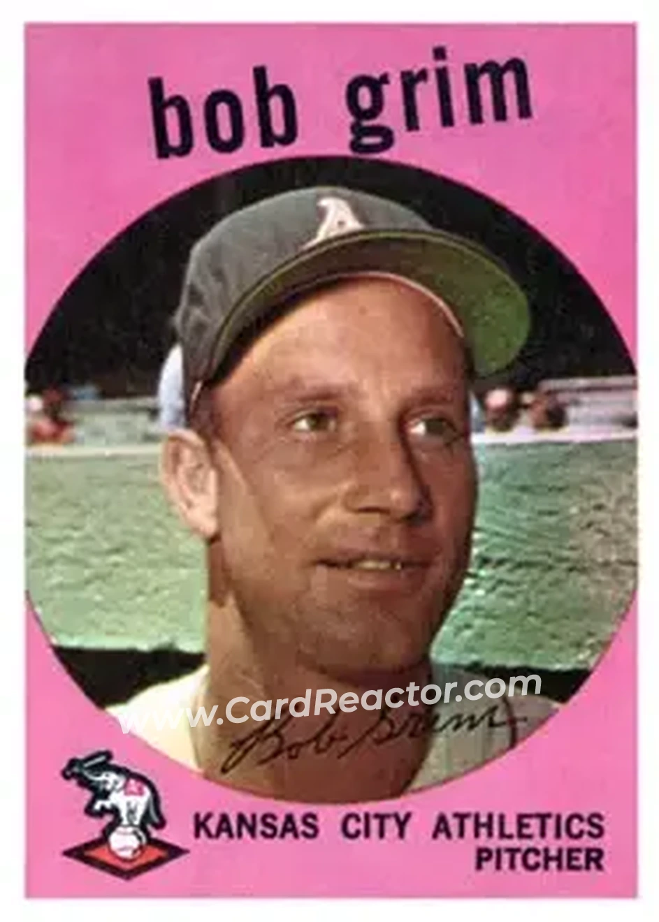 1959 Topps #423 - Bob Grim - Kansas City Athletics - Front