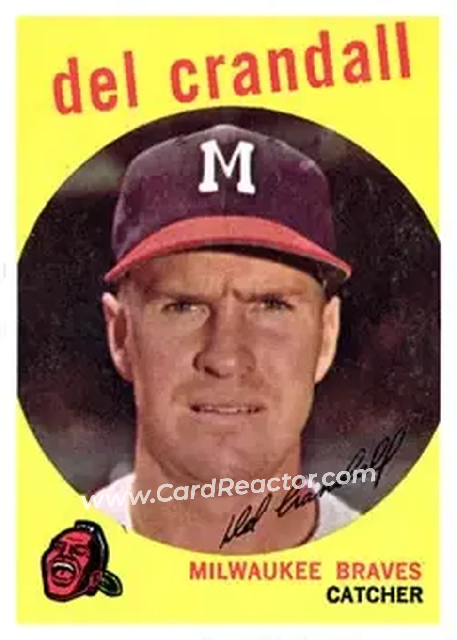 1959 Topps #425 - Del Crandall - Milwaukee Braves - Front 1959 Topps #425 - Del Crandall - Milwaukee Braves - Front