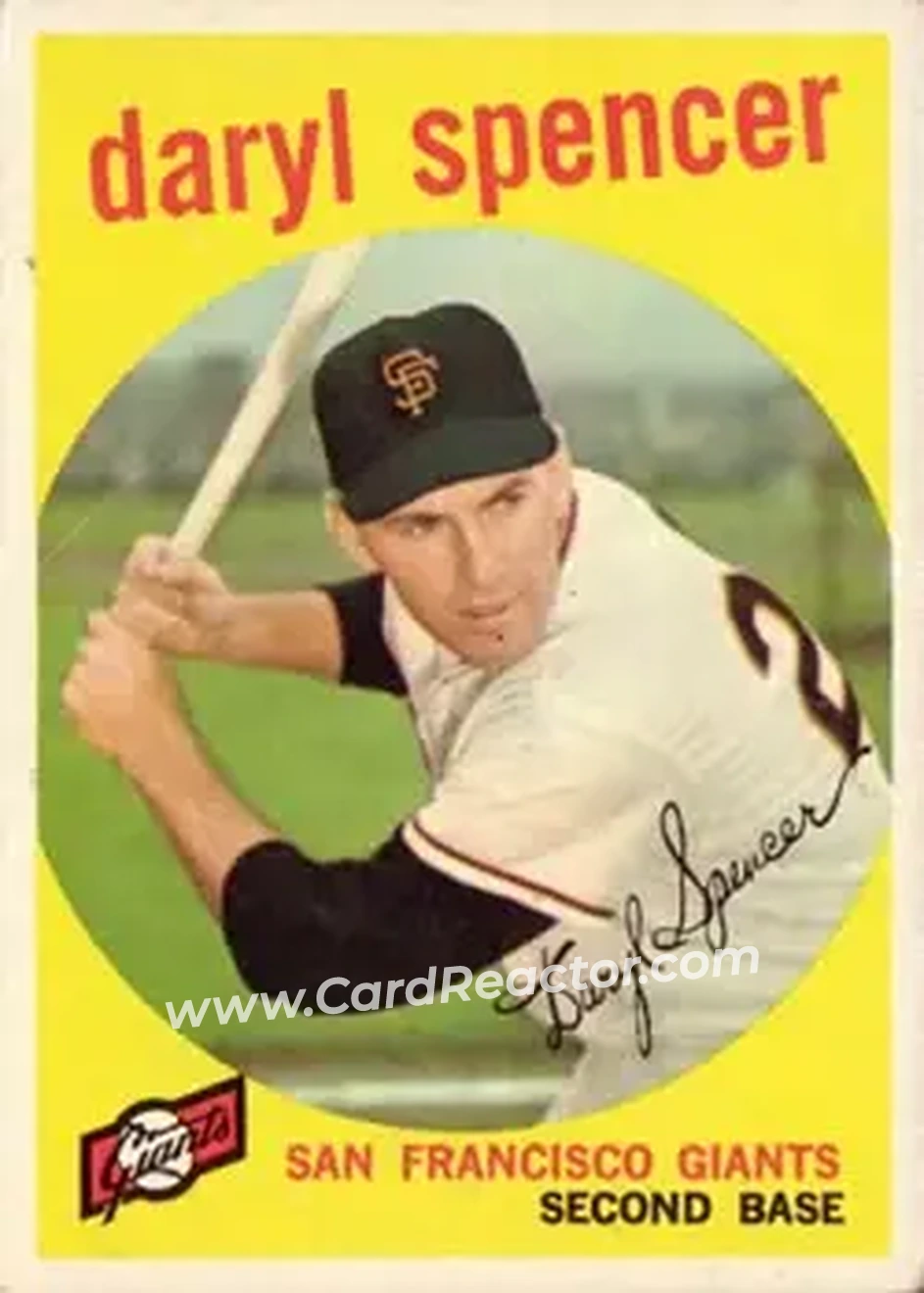 1959 Topps #443 - Daryl Spencer - San Francisco Giants - Front