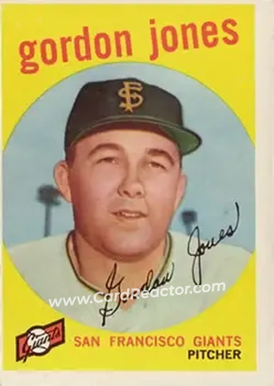1959 Topps #458 - Gordon Jones - San Francisco Giants - Front