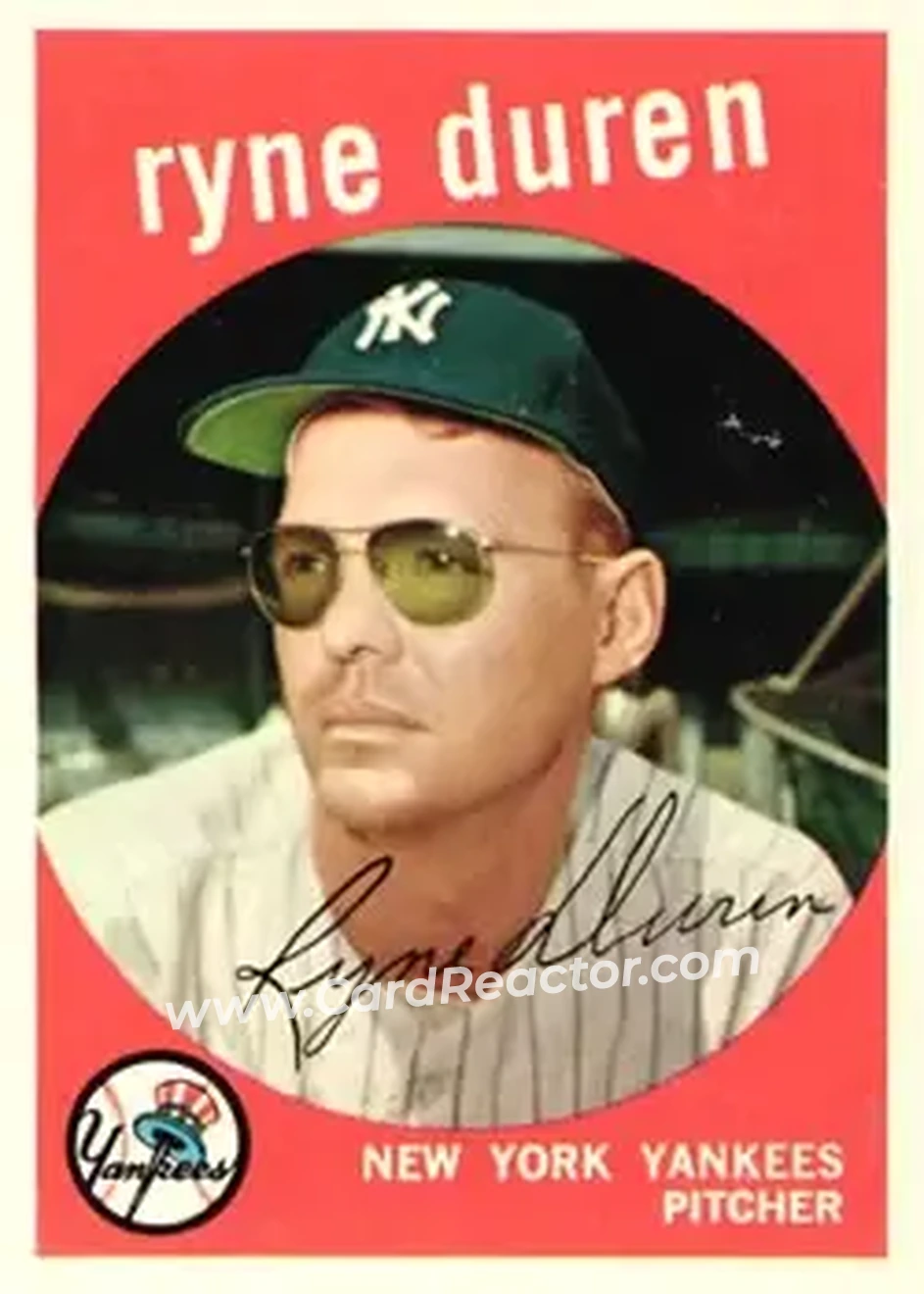 1959 Topps #485 - Ryne Duren - New York Yankees - Front 1959 Topps #485 - Ryne Duren - New York Yankees - Front