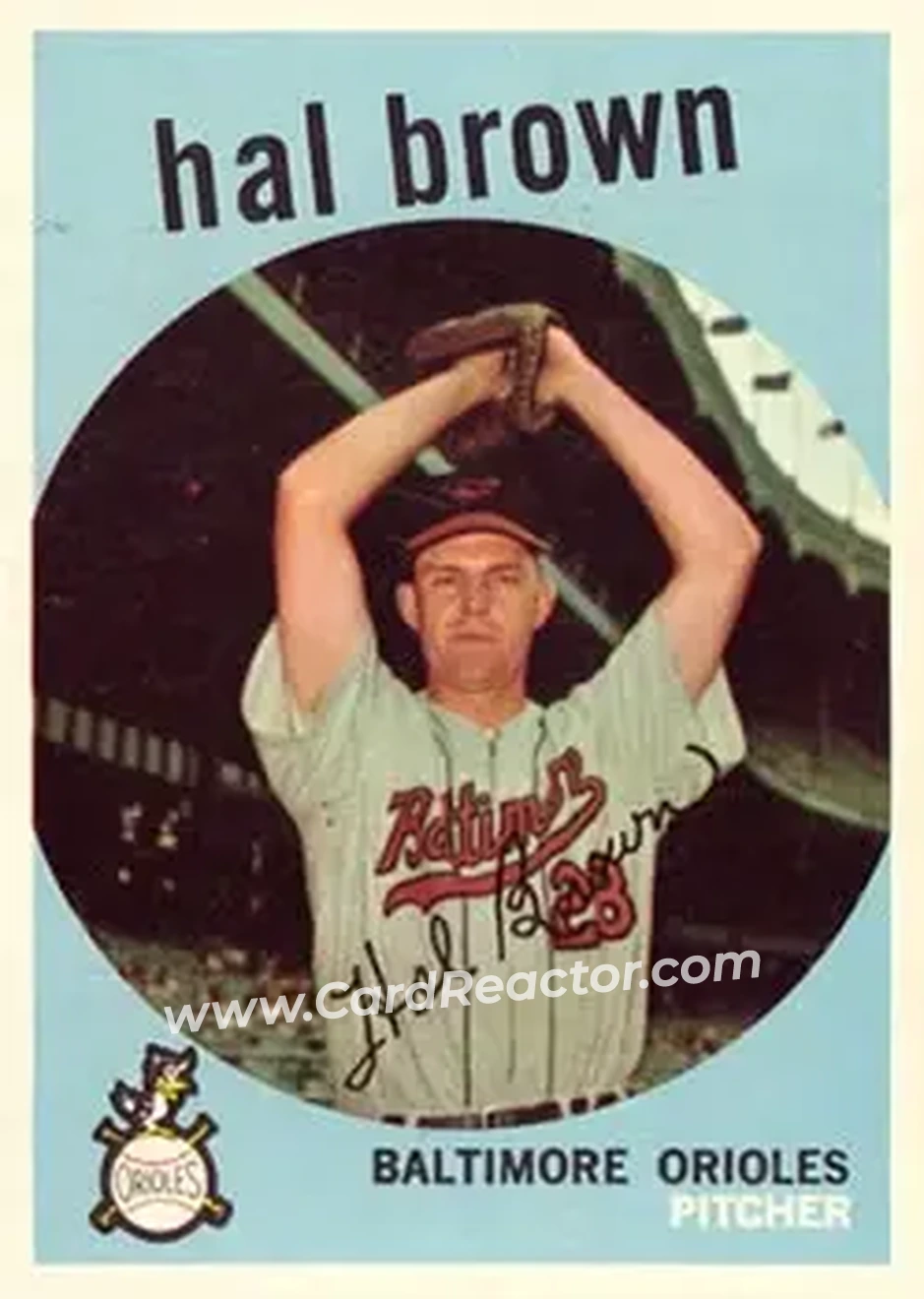 1959 Topps #487 - Hal Brown - Baltimore Orioles - Front