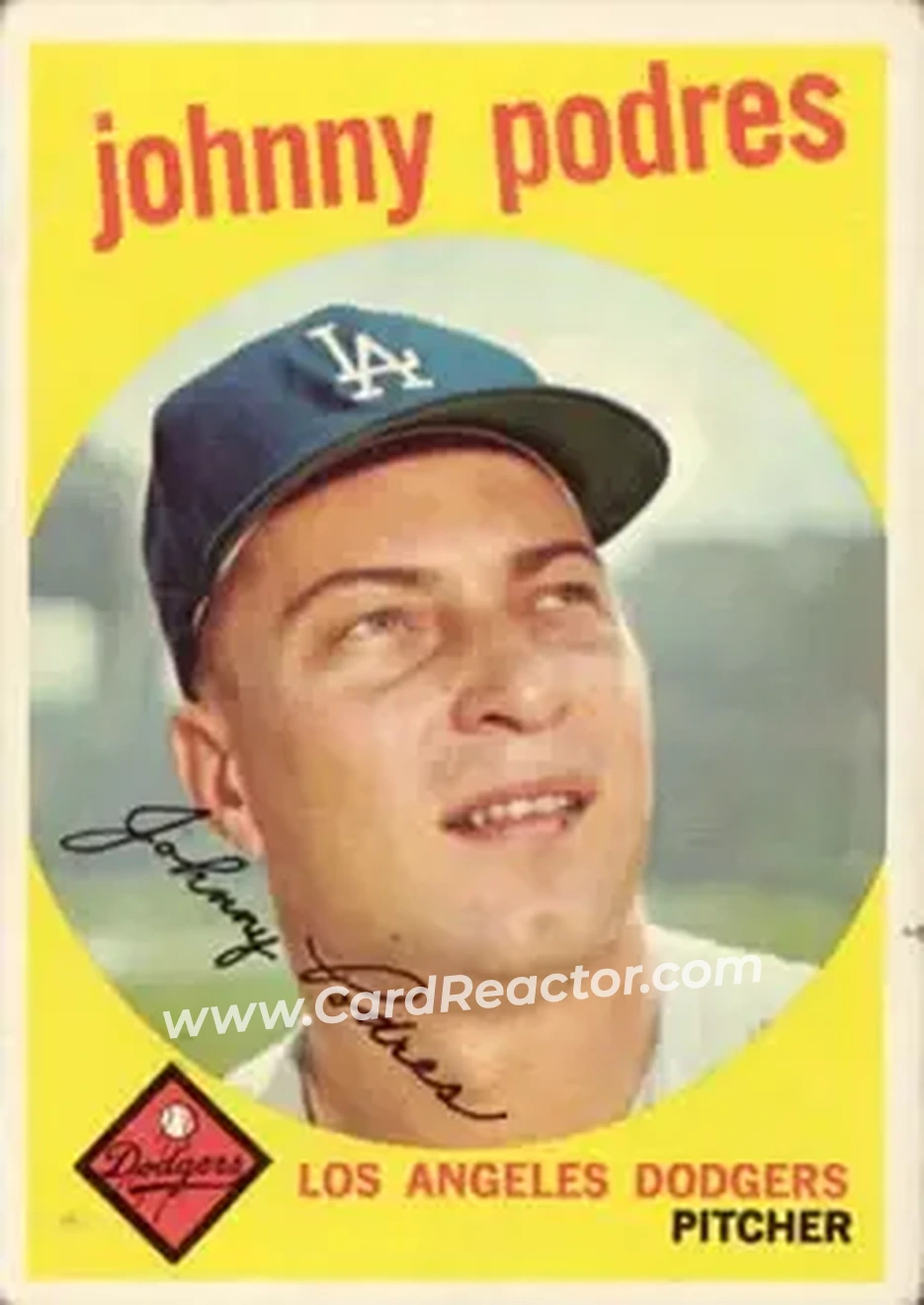 1959 Topps #495 - Johnny Podres - Los Angeles Dodgers - Front