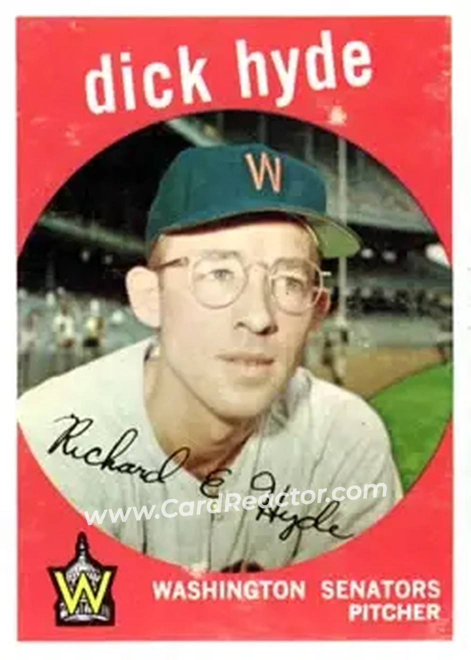 1959 Topps #498 - Dick Hyde - Washington Senators - Front