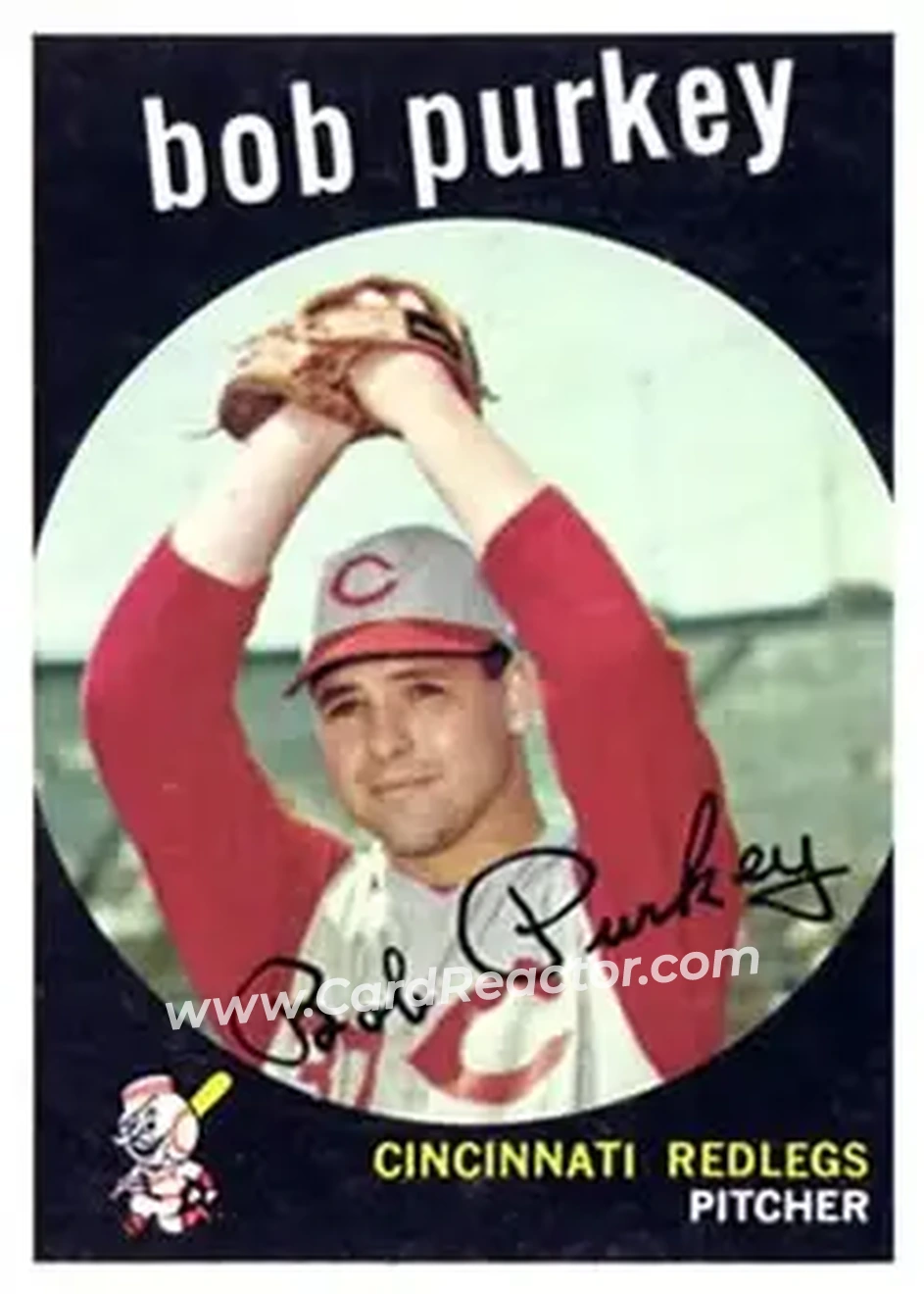1959 Topps #506 - Bob Purkey - Cincinnati Redlegs - Front 1959 Topps #506 - Bob Purkey - Cincinnati Redlegs - Front