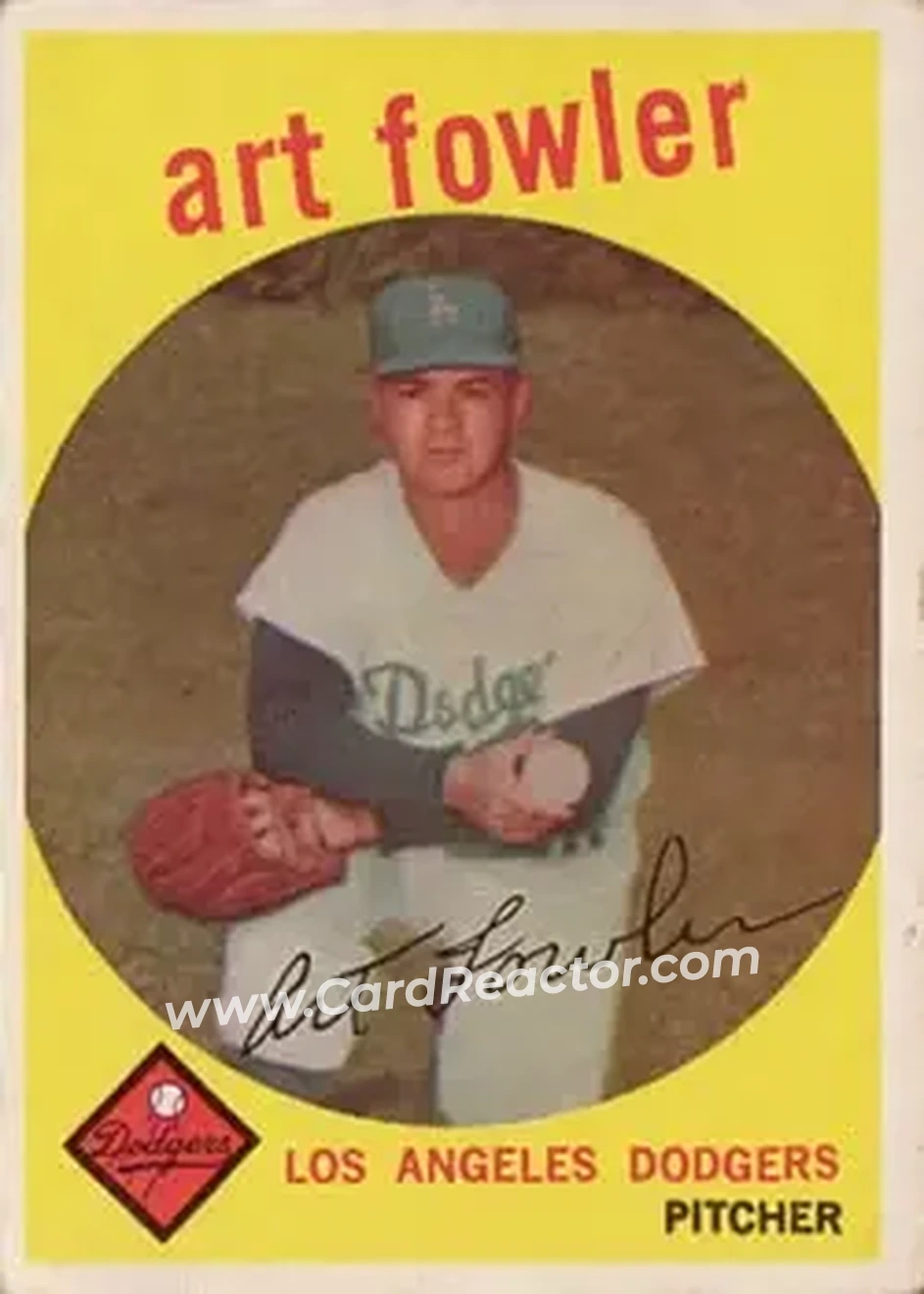 1959 Topps #508 - Art Fowler - Los Angeles Dodgers - Front 1959 Topps #508 - Art Fowler - Los Angeles Dodgers - Front