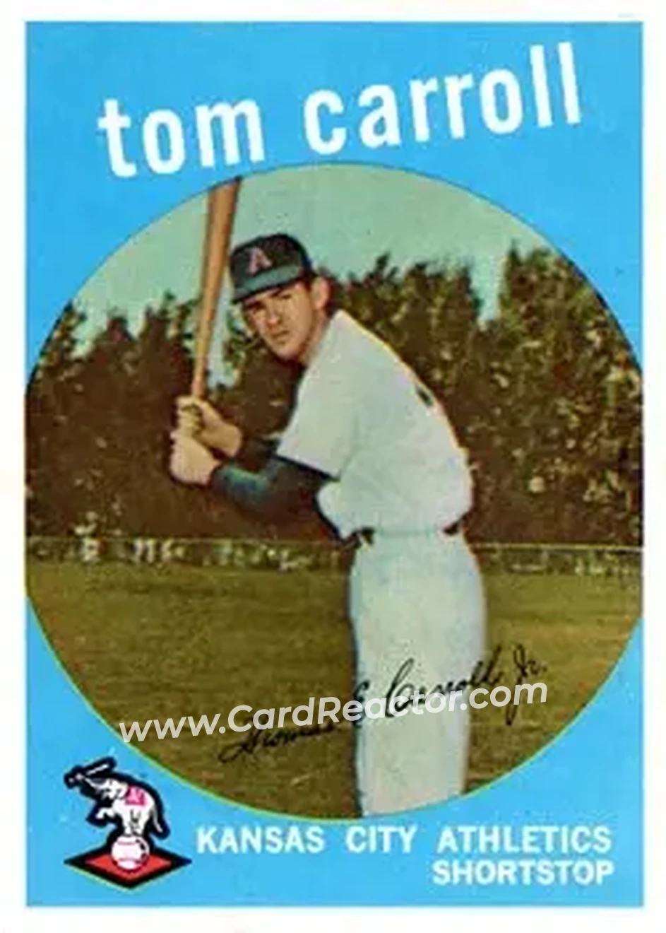 1959 Topps #513 - Tom Carroll - Kansas City Athletics - Front 1959 Topps #513 - Tom Carroll - Kansas City Athletics - Front