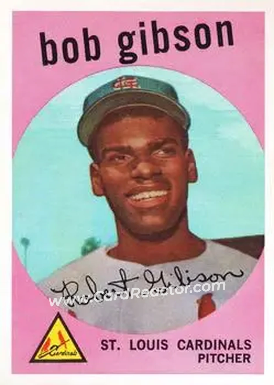 1959 Topps #514 - Bob Gibson - St. Louis Cardinals - Front 1959 Topps #514 - Bob Gibson - St. Louis Cardinals - Front