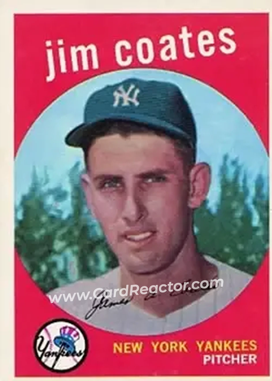 1959 Topps #525 - Jim Coates - New York Yankees - Front