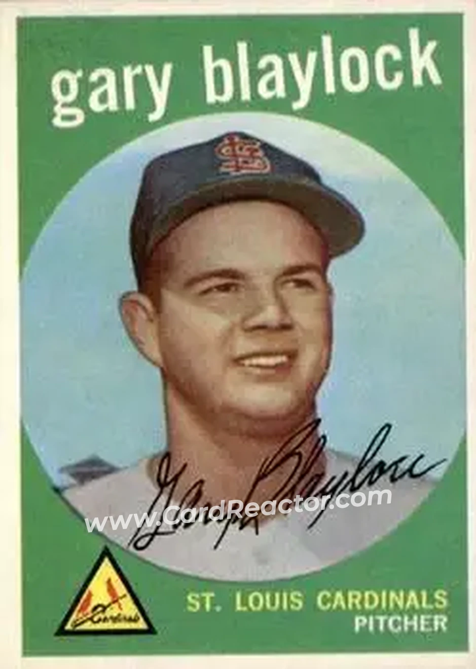 1959 Topps #539 - Gary Blaylock - St. Louis Cardinals - Front