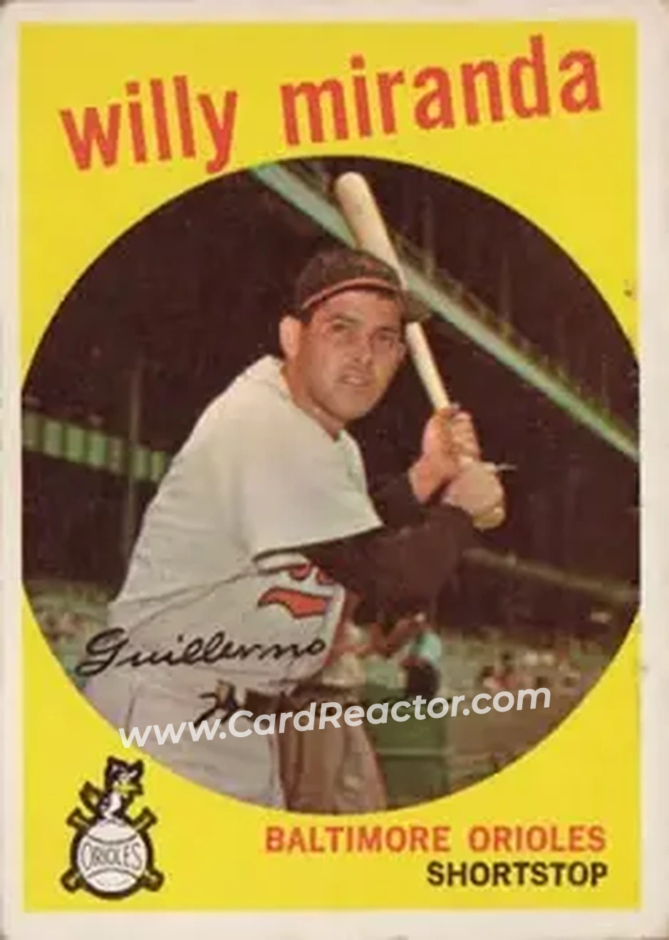 1959 Topps #540 - Willie Miranda - Baltimore Orioles - Front