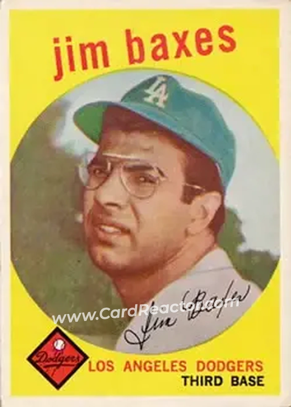 1959 Topps #547 - Jim Baxes - Los Angeles Dodgers - Front