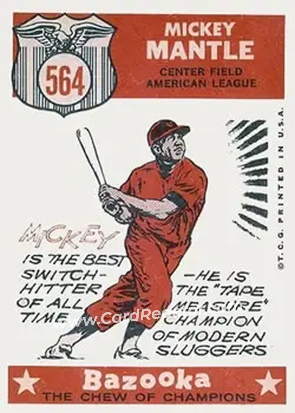 1959 Topps #564 - Mickey Mantle - New York Yankees - Back 1959 Topps #564 - Mickey Mantle - New York Yankees - Back