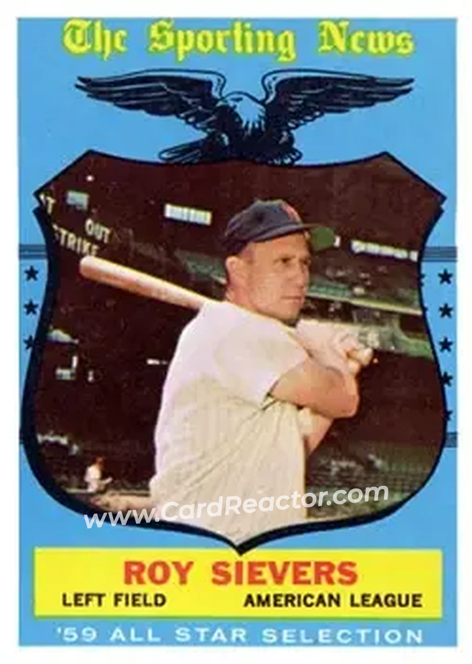 1959 Topps #566 - Roy Sievers - Washington Senators - Front 1959 Topps #566 - Roy Sievers - Washington Senators - Front