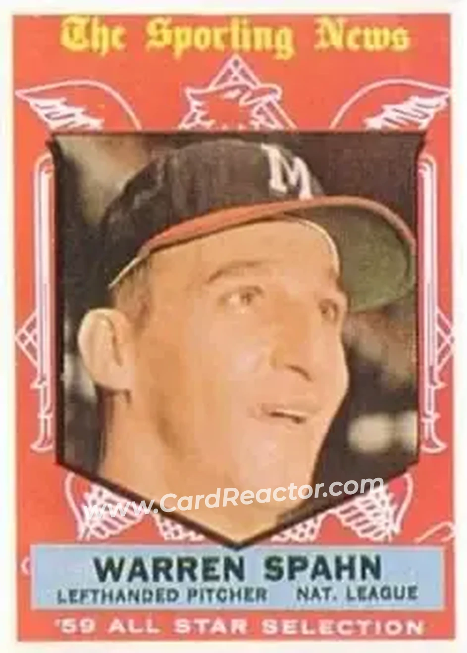 1959 Topps #571 - Warren Spahn - Milwaukee Braves - Front