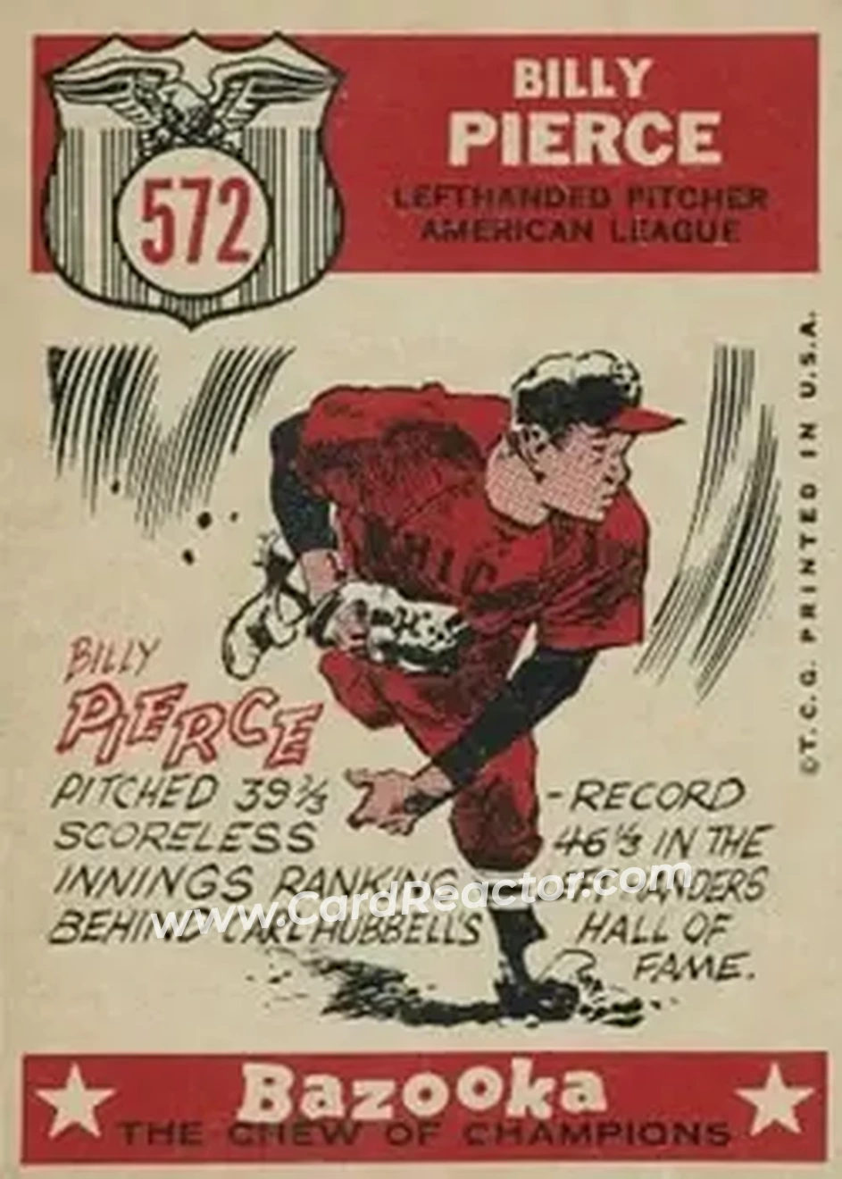 1959 Topps #572 - Bill Pierce - Chicago White Sox - Back 1959 Topps #572 - Bill Pierce - Chicago White Sox - Back