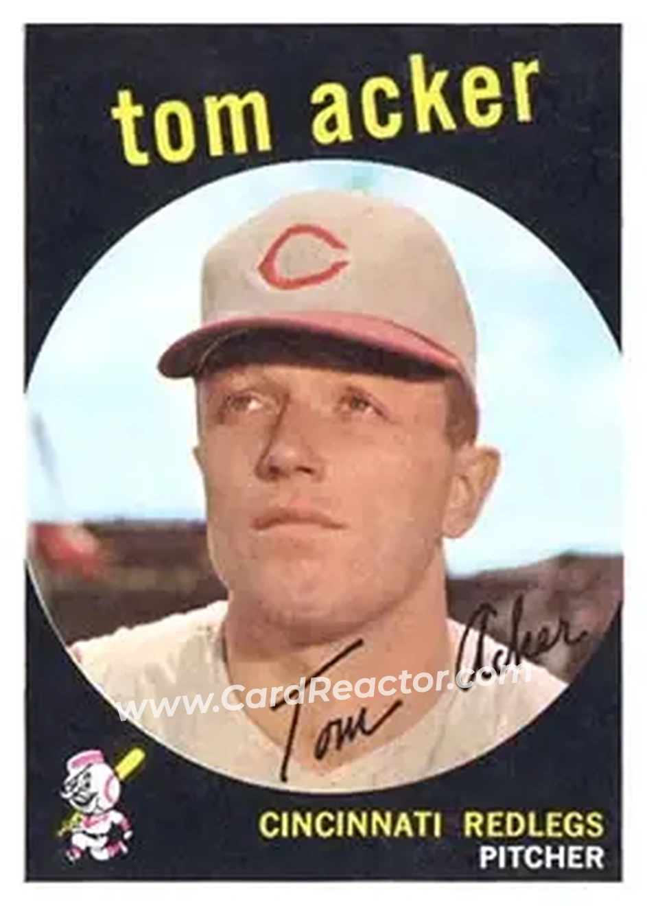 1959 Topps #201 - Tom Acker - Cincinnati Redlegs - Front