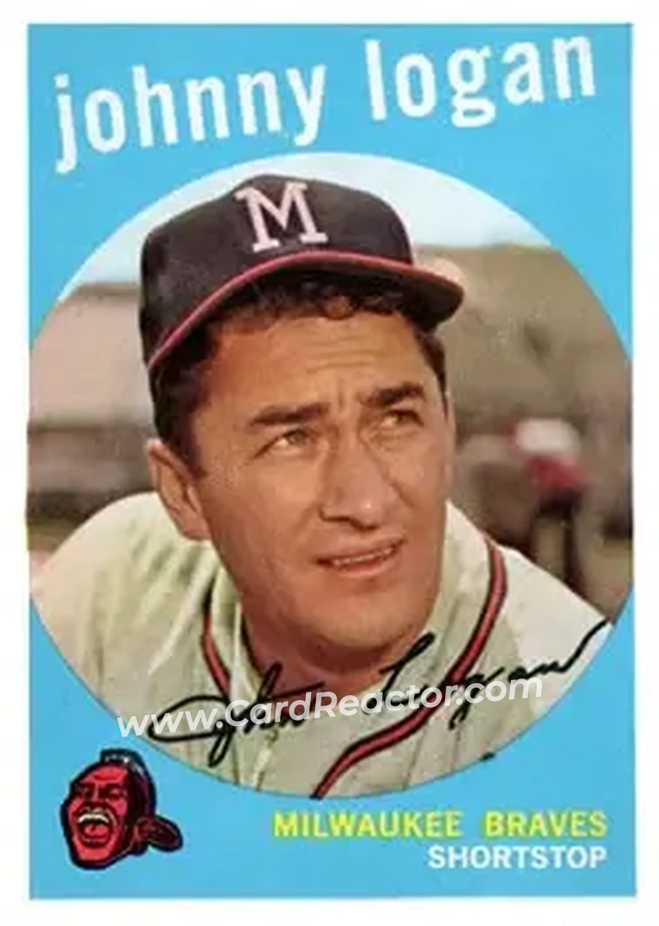 1959 Topps #225 - Johnny Logan - Milwaukee Braves - Front 1959 Topps #225 - Johnny Logan - Milwaukee Braves - Front