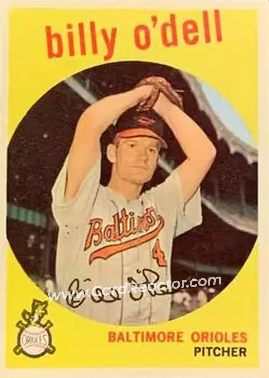 1959 Topps #250 - Billy O'Dell - Baltimore Orioles - Front