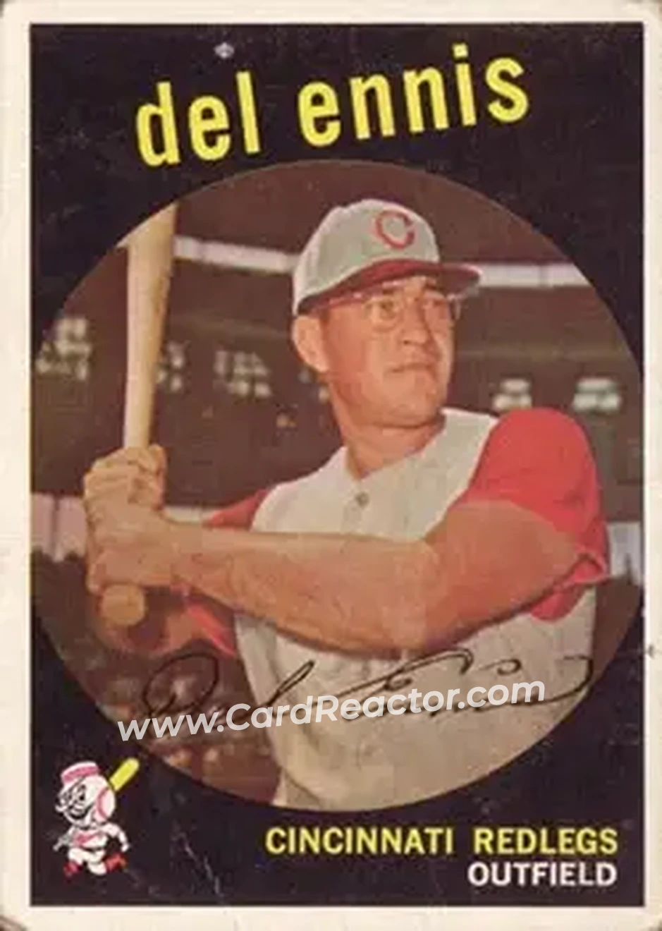 1959 Topps #255 - Del Ennis - Cincinnati Redlegs - Front