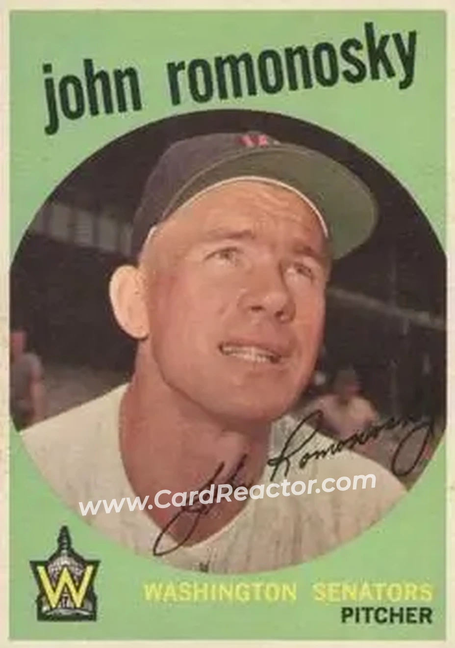1959 Topps #267 - John Romonosky - Washington Senators - Front