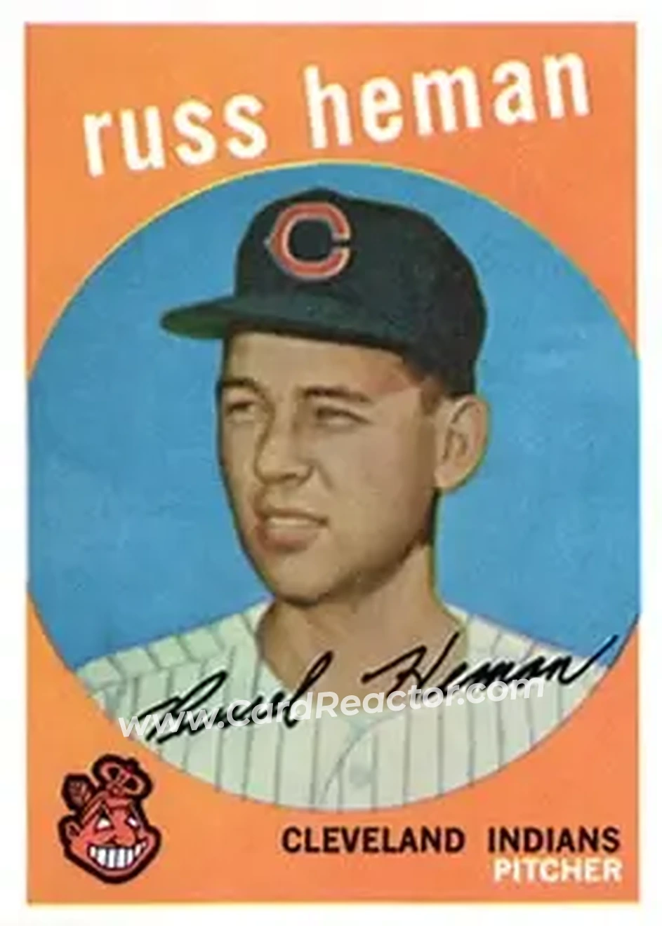 1959 Topps #283 - Russ Heman - Cleveland Indians - Front