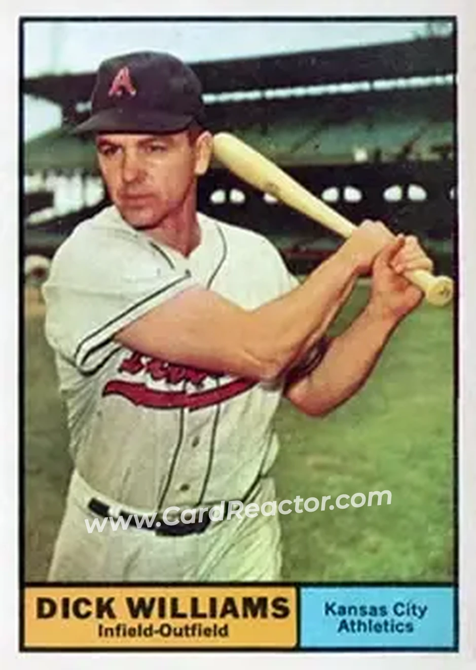 1961 Topps #8 - Dick Williams - Kansas City Athletics - Front 1961 Topps #8 - Dick Williams - Kansas City Athletics - Front