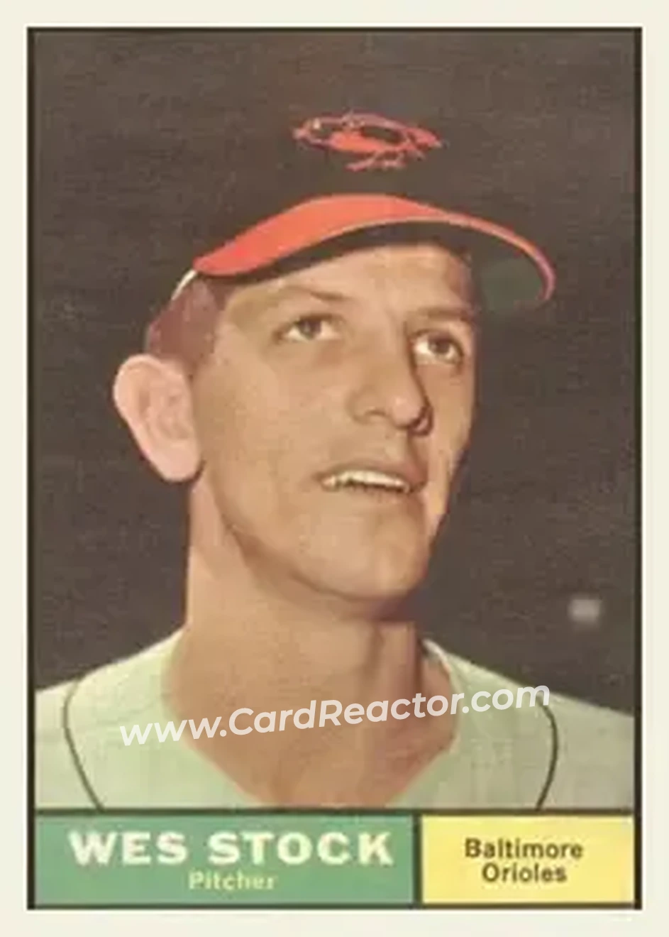 1961 Topps #26 - Wes Stock - Baltimore Orioles - Front