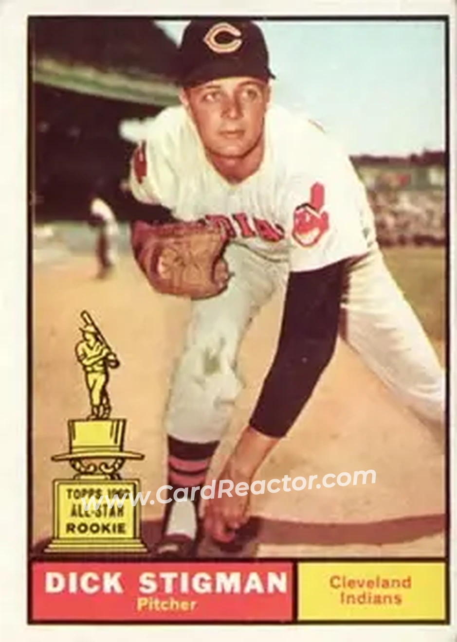 1961 Topps #77 - Dick Stigman - Cleveland Indians - Front 1961 Topps #77 - Dick Stigman - Cleveland Indians - Front