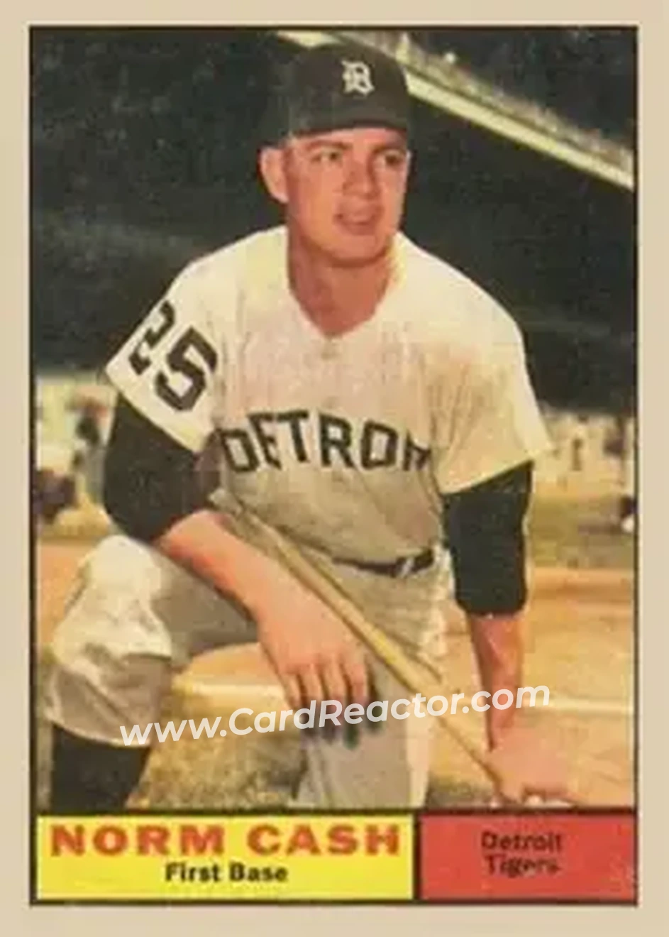 1961 Topps #95 - Norm Cash - Detroit Tigers - Front 1961 Topps #95 - Norm Cash - Detroit Tigers - Front