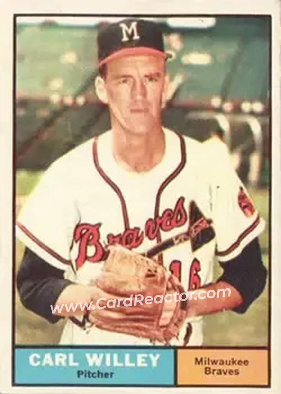 1961 Topps #105 - Carlton Willey - Milwaukee Braves - Front