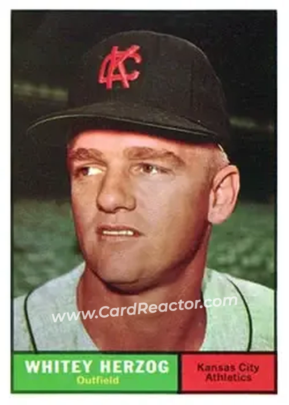 1961 Topps #106 - Whitey Herzog - Kansas City Athletics - Front