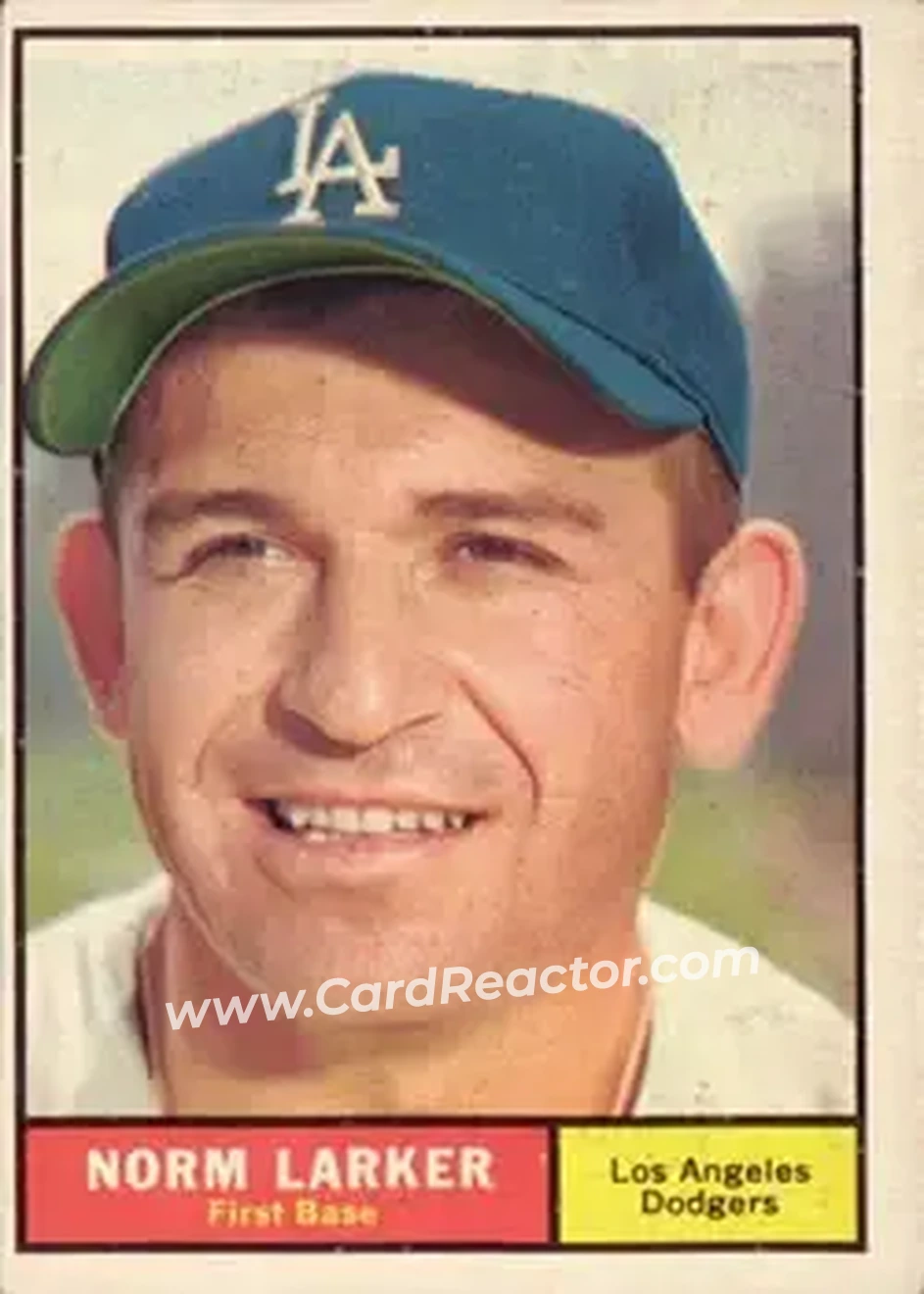 1961 Topps #130 - Norm Larker - Los Angeles Dodgers - Front 1961 Topps #130 - Norm Larker - Los Angeles Dodgers - Front