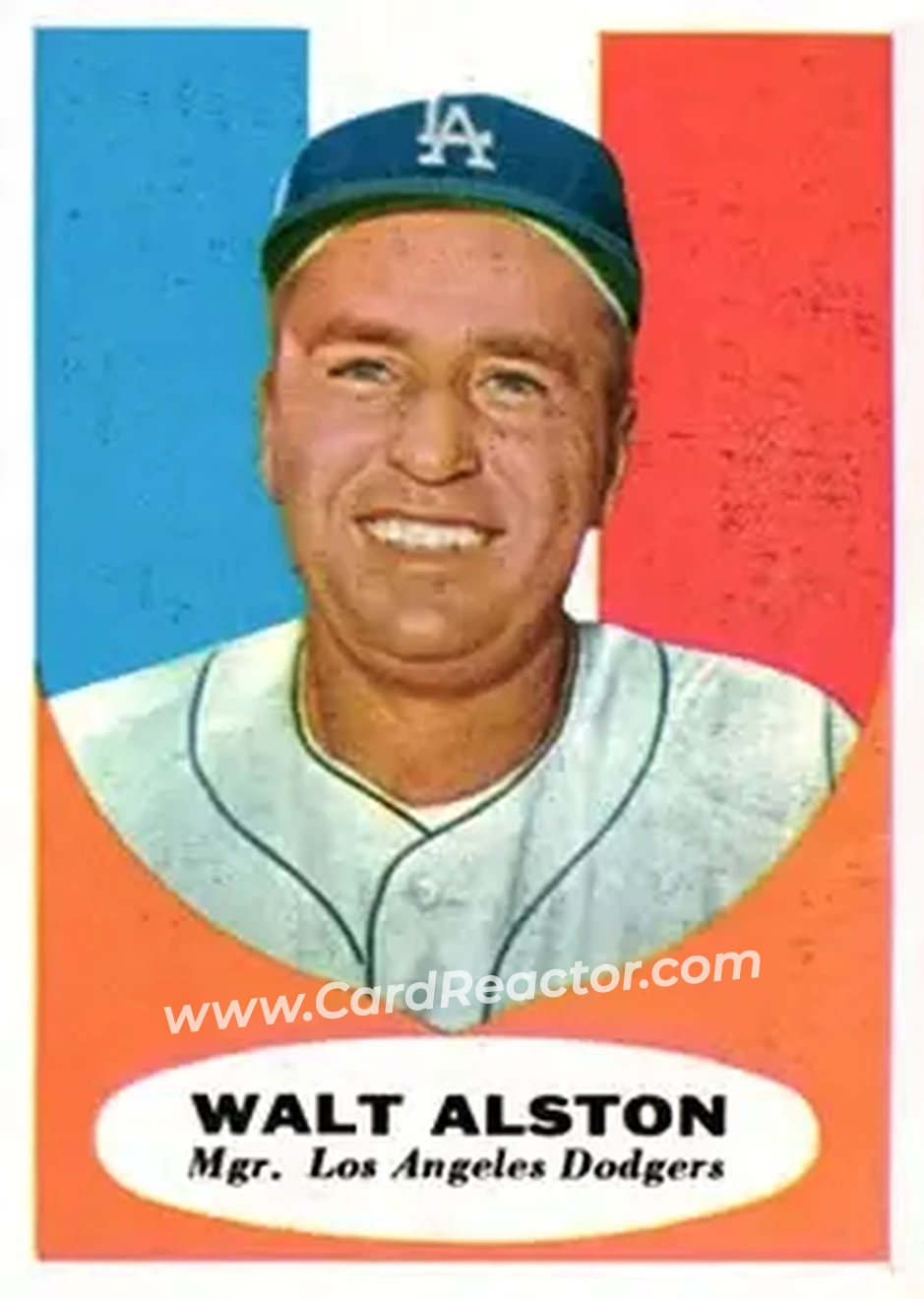 1961 Topps #136 - Walter Alston - Los Angeles Dodgers - Front