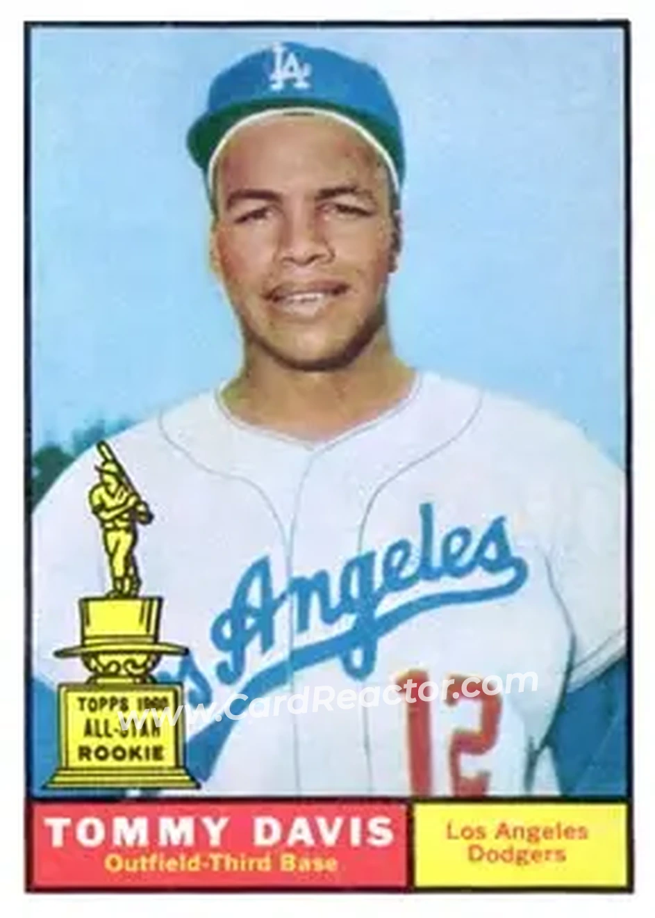 1961 Topps #168 - Tommy Davis - Los Angeles Dodgers - Front
