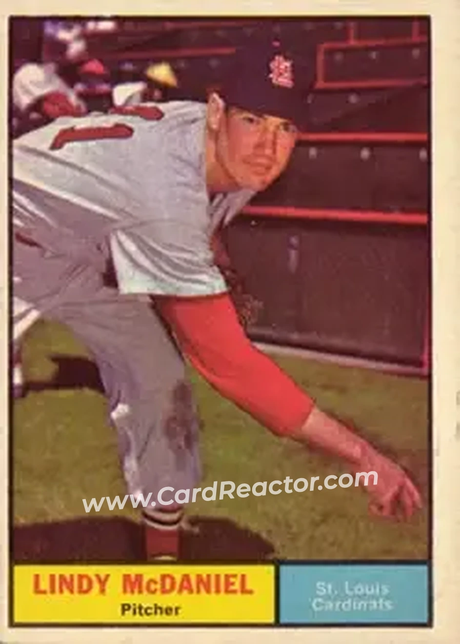 1961 Topps #266 - Lindy McDaniel - St. Louis Cardinals - Front