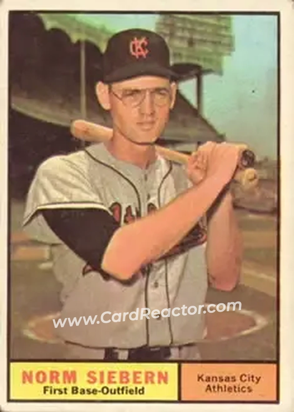 1961 Topps #267 - Norm Siebern - Kansas City Athletics - Front