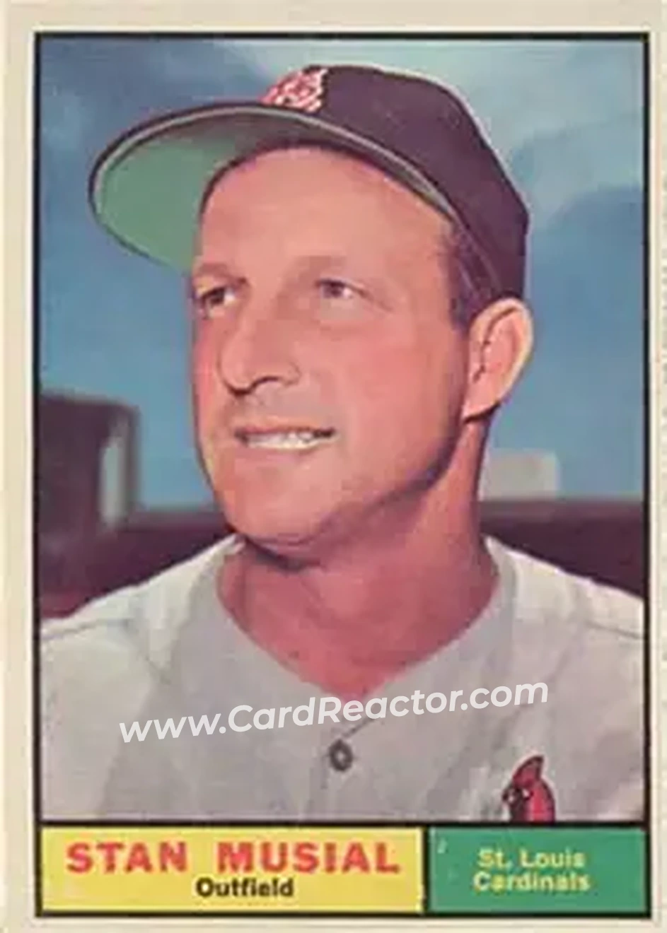 1961 Topps #290 - Stan Musial - St. Louis Cardinals - Front