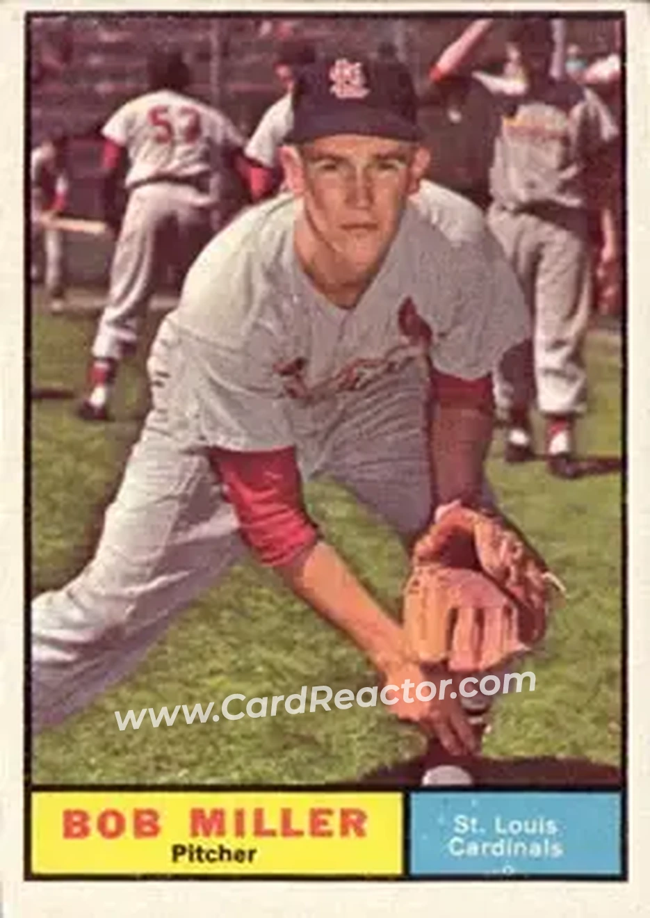 1961 Topps #314 - Bob Miller - St. Louis Cardinals - Front