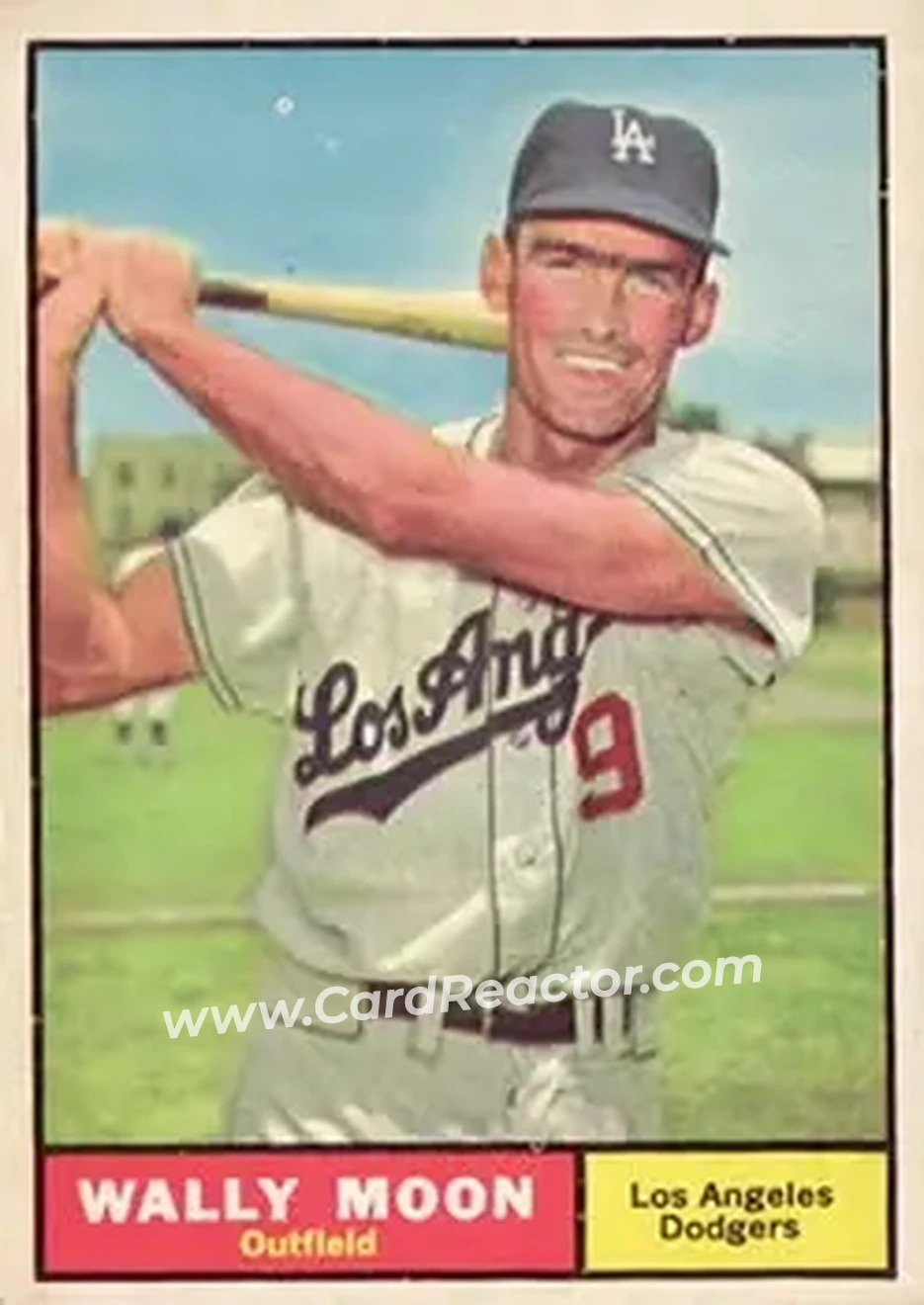 1961 Topps #325 - Wally Moon - Los Angeles Dodgers - Front 1961 Topps #325 - Wally Moon - Los Angeles Dodgers - Front