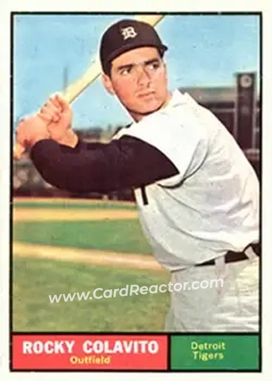 1961 Topps #330 - Rocky Colavito - Detroit Tigers - Front 1961 Topps #330 - Rocky Colavito - Detroit Tigers - Front