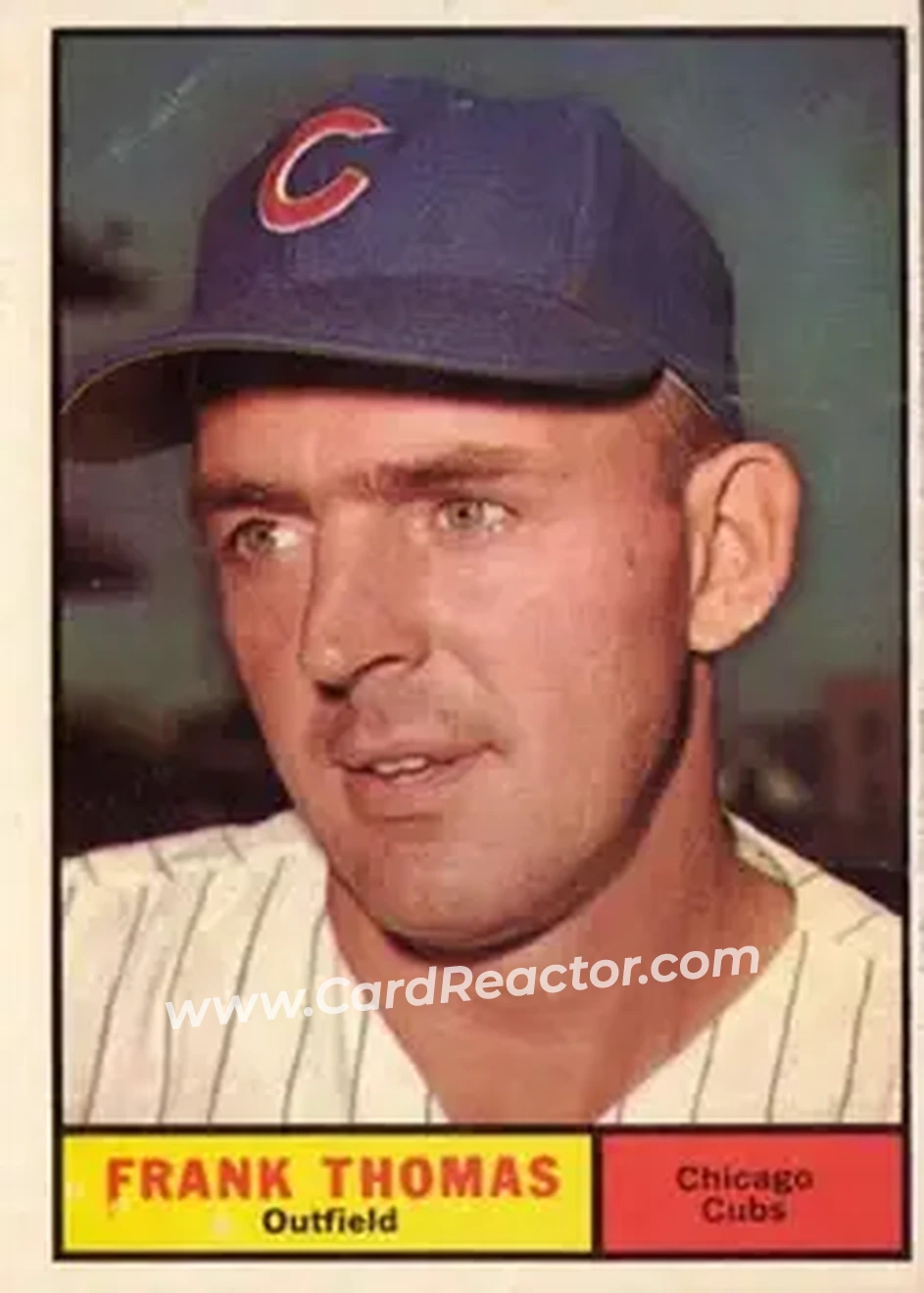 1961 Topps #382 - Frank Thomas - Chicago Cubs - Front 1961 Topps #382 - Frank Thomas - Chicago Cubs - Front