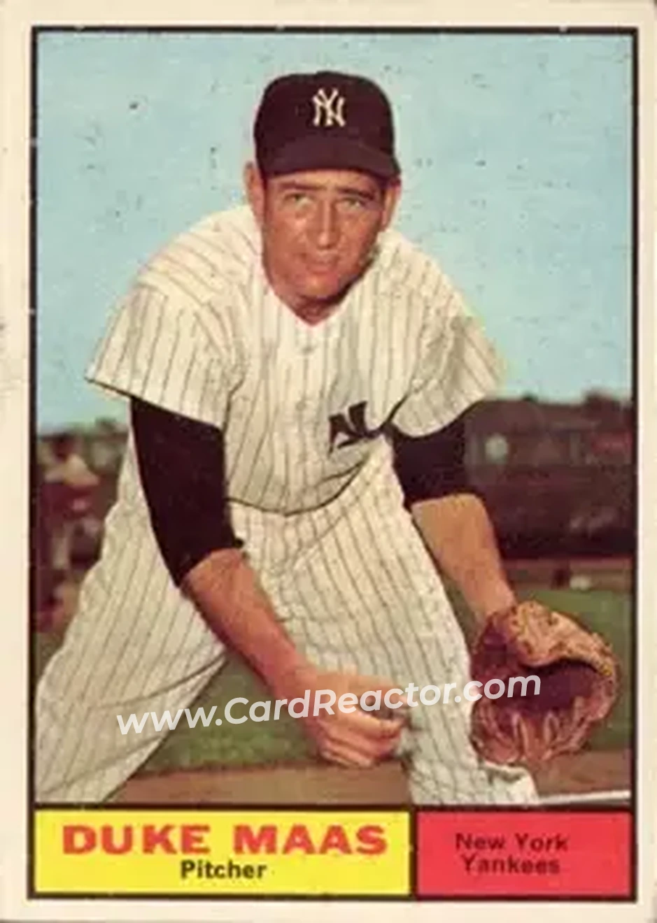 1961 Topps #387 - Duke Maas - New York Yankees - Front